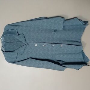 Cut Loose Blue Full Buttoned Long Jacket Size L